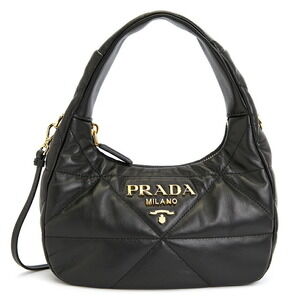 Prada Spectrum Triangle Quilted Shoulder Bag Black